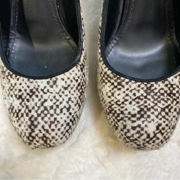 Yves Saint Laurent Tribtoo 105 Ponyhair Platform Pumps Mules Heels Size 37 - Picture 3 of 16